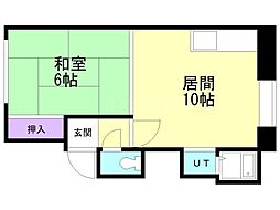 リバーサイド新川 1LDKの間取図画像