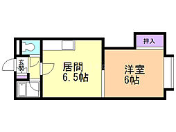 グランドビル 1DKの間取図画像