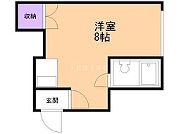 パークサイドハイツ ワンルームの間取図画像