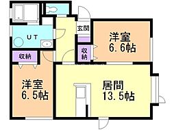 エンドレスNo.2 2LDKの間取図画像