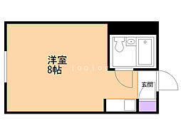 シャンボール札幌 ワンルームの間取図画像