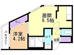 仮)ラ・シュエット札幌駅 1LDKの間取図画像