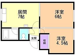間取図画像 2DK