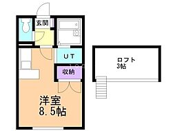 ノースファインN21 ワンルームの間取図画像