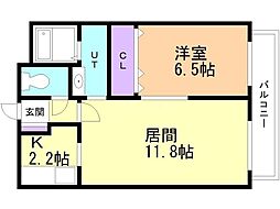 第30松井ビル 1LDKの間取図画像