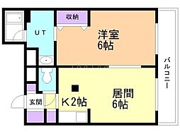 ライフハイツ 1LDKの間取図画像