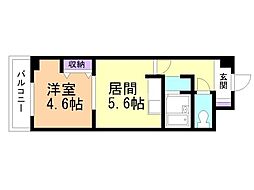 札幌パークガーデン 1DKの間取図画像