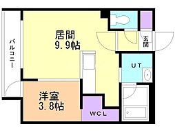 仮)ラ・シュエット札幌駅 1LDKの間取図画像