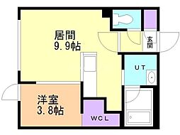 仮)ラ・シュエット札幌駅 1LDKの間取図画像