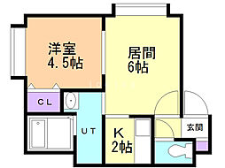 グランデルシャン 1LDKの間取図画像