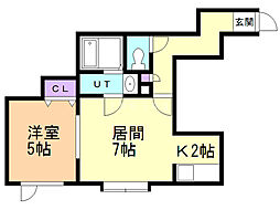 ロイヤルハイツセイヤ 1LDKの間取図画像