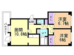 グリーンパレス 2LDKの間取図画像