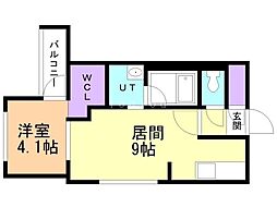 仮)ラ・シュエット札幌駅 1LDKの間取図画像