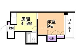 エルムハイデンス 1DKの間取図画像