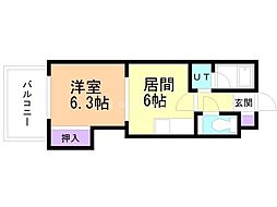フィオーレセレスト 1DKの間取図画像