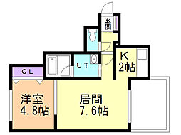 BLAST麻生 1LDKの間取図画像