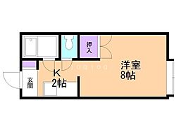 藤井ビル北10条 1Kの間取図画像