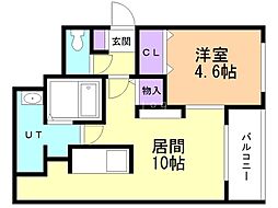 seasons 1LDKの間取図画像