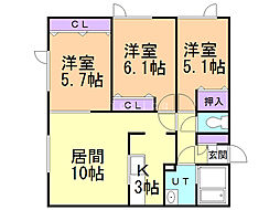 グランパ81 3LDKの間取図画像