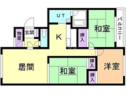第2高島マンション 3LDKの間取図画像