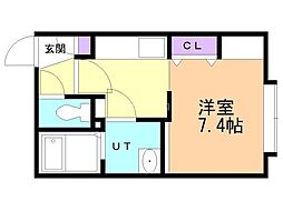 Mtria西麻生 1Kの間取図画像
