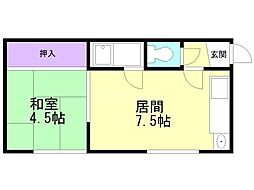 新川5-2ハイツ 1LDKの間取図画像
