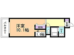 ピアッツァ2 1Kの間取図画像