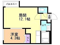 札幌市北区新琴似十条1丁目マンション 1LDKの間取図画像