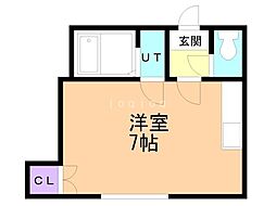 館ビルハイムSOGA ワンルームの間取図画像