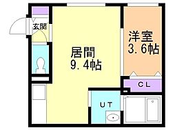 札幌市北区北三十八条西8丁目マンション 1LDKの間取図画像