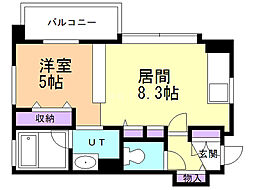 ラ・クラッセ札幌デュアルコート 1LDKの間取図画像