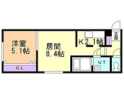 アクシズ171 1LDKの間取図画像