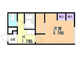 レオパレスロワール新琴似 1Kの間取図画像