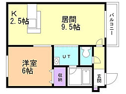 ディアクオーレ42 1LDKの間取図画像