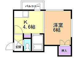 ノースウェイ31 1DKの間取図画像