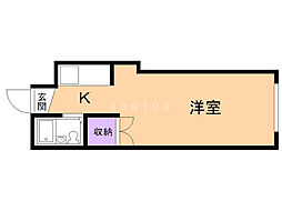 N213ハイツ 1Kの間取図画像