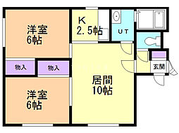 ルミエールN15 2LDKの間取図画像