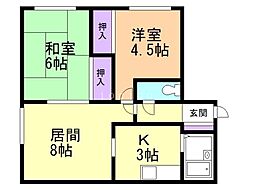 第5相原コーポ 2LDKの間取図画像