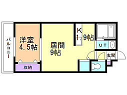 MCティンク 1LDKの間取図画像