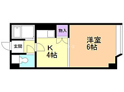 メゾン19 1Kの間取図画像