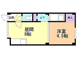 連北30条 1DKの間取図画像