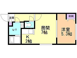 ルクル21 1LDKの間取図画像