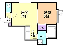 ドルフィンエコー 1LDKの間取図画像