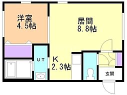 札幌市北区麻生町5丁目マンション 1LDKの間取図画像