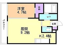 COCO 1LDKの間取図画像