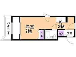 メゾン・ド・ルナール 1Kの間取図画像
