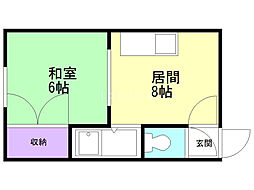 メゾンステラ2 1LDKの間取図画像