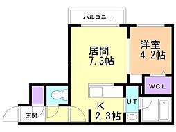 TrybalSpace北17条 1LDKの間取図画像