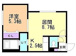 MTGARDENNorth4 1LDKの間取図画像