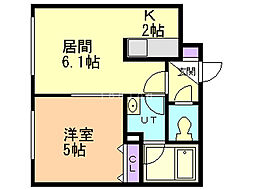 ローゼン18 1LDKの間取図画像